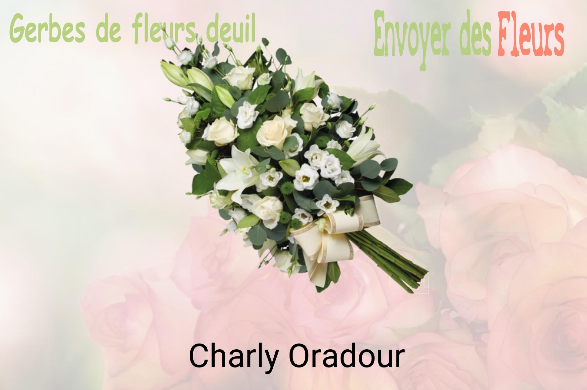 Gerbe de fleurs de deuil livrée à Charly-Oradour